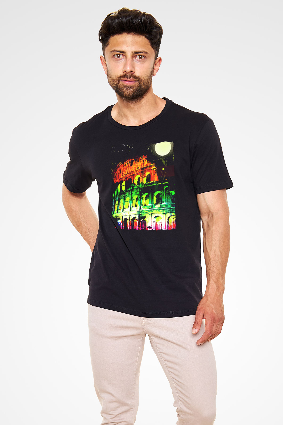 Kolezyum Siyah Unisex Tişört T-Shirt - TişörtFabrikası