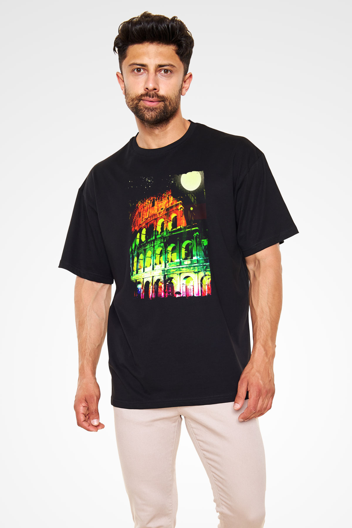 Kolezyum Siyah Oversize Tişört Oversize T-shirt - TişörtFabrikası
