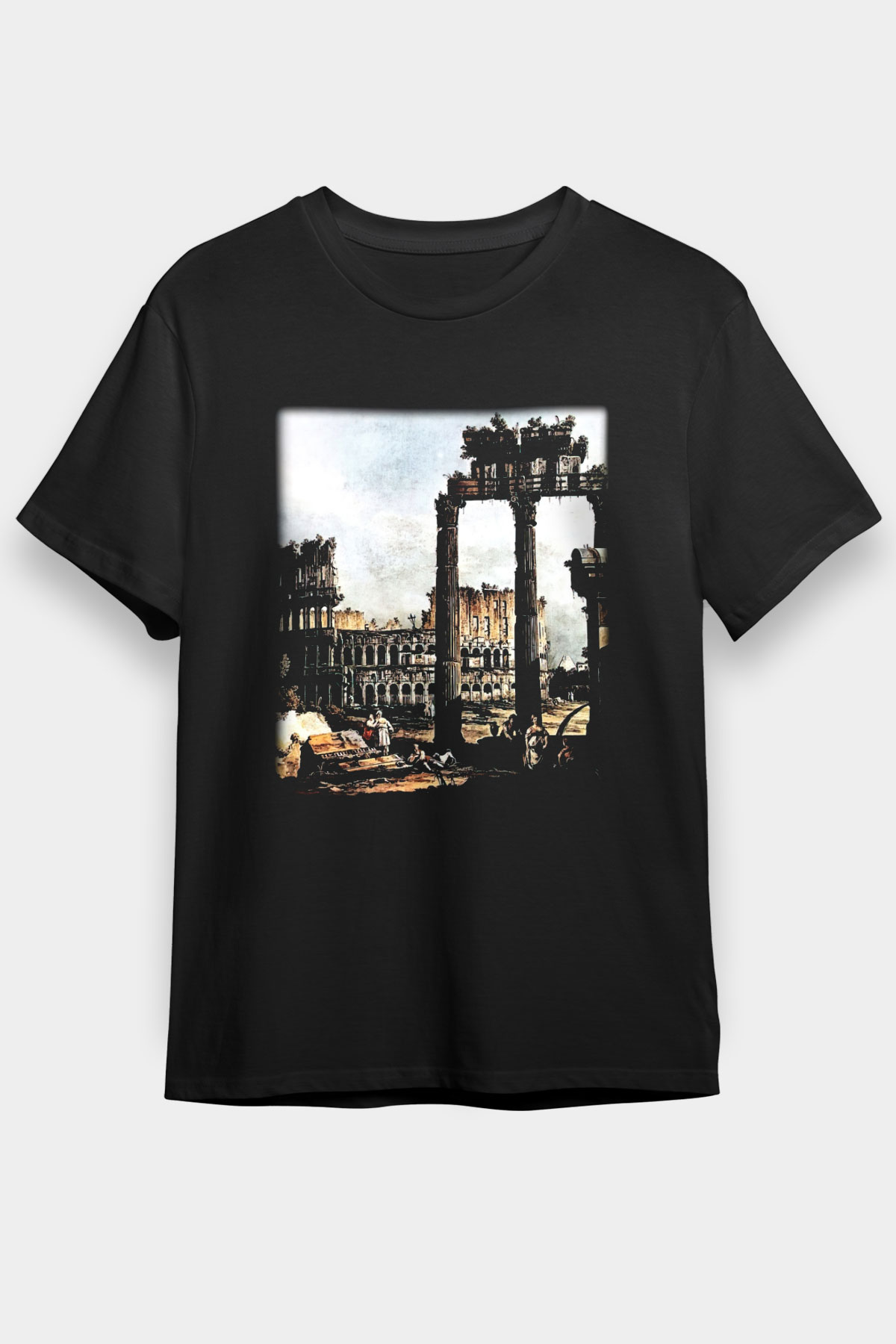 Kolezyum Siyah Unisex Tişört T-Shirt - TişörtFabrikası