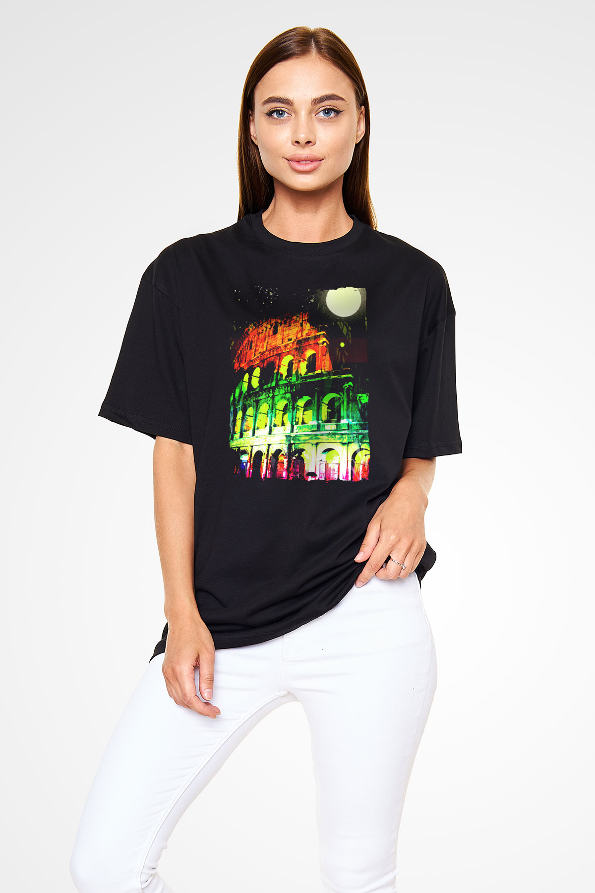 Kolezyum Siyah Oversize Tişört Oversize T-shirt - TişörtFabrikası