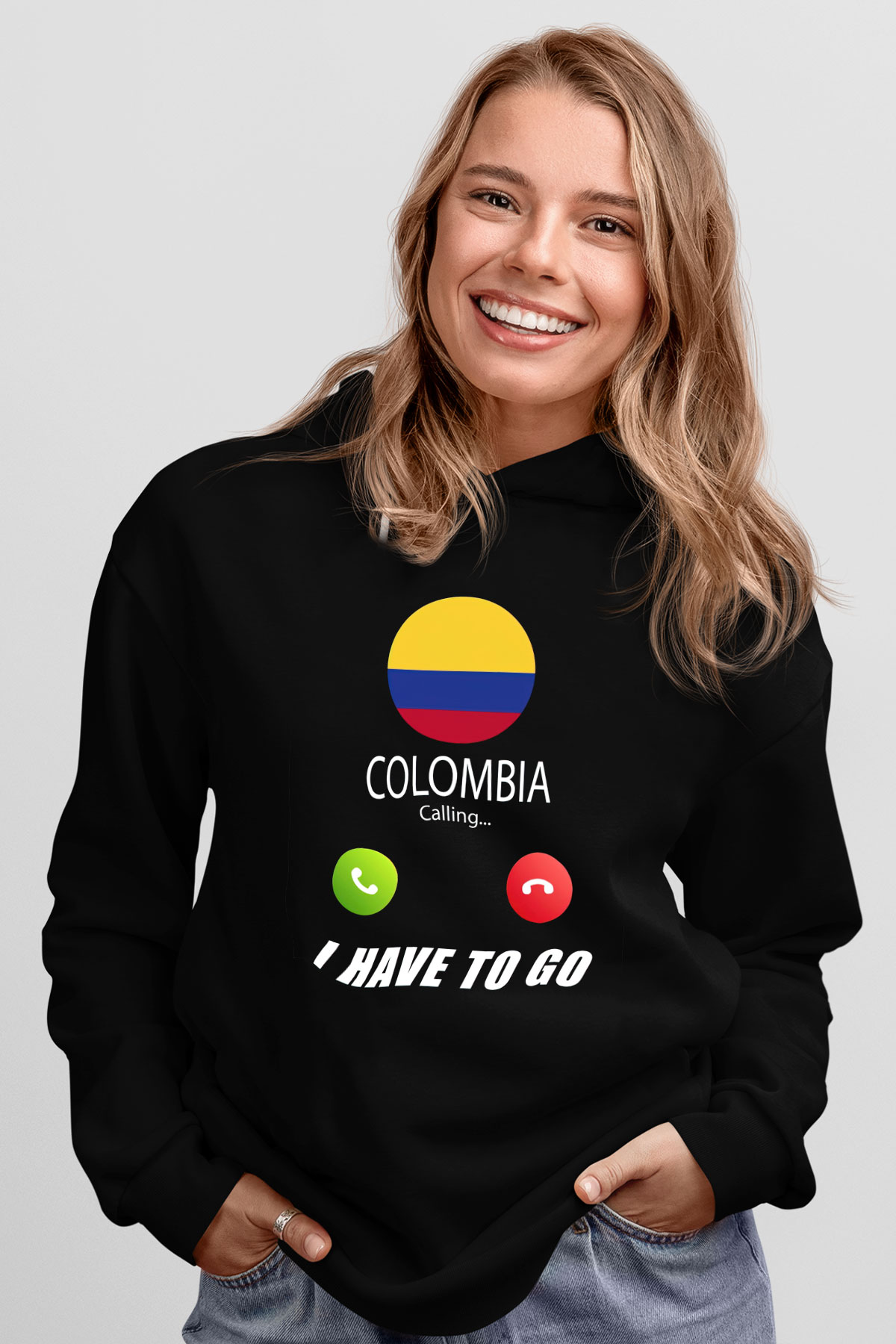 Kolombiya Siyah Unisex Hoodie