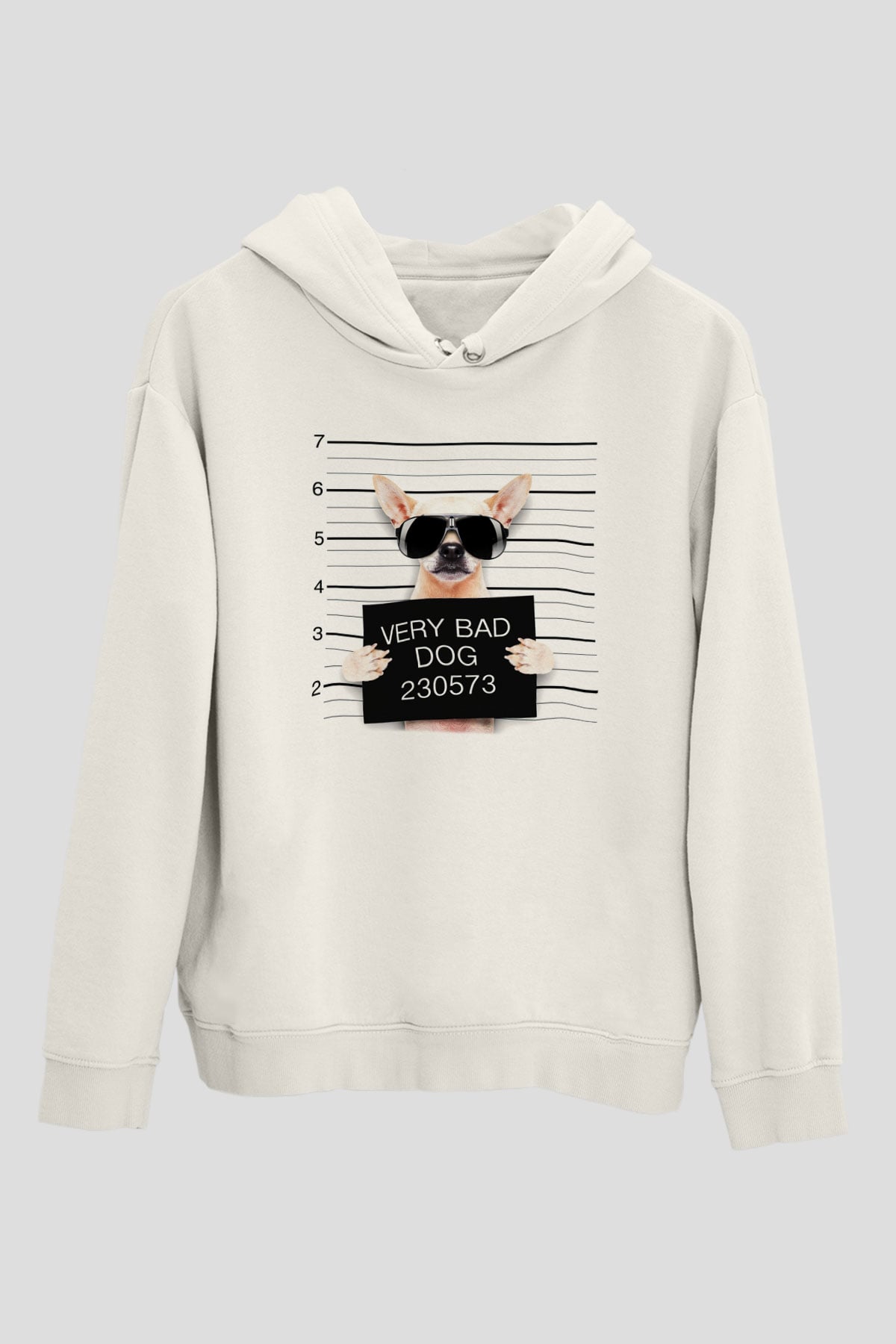 Köpek Beyaz Unisex Kapşonlu Sweatshirt