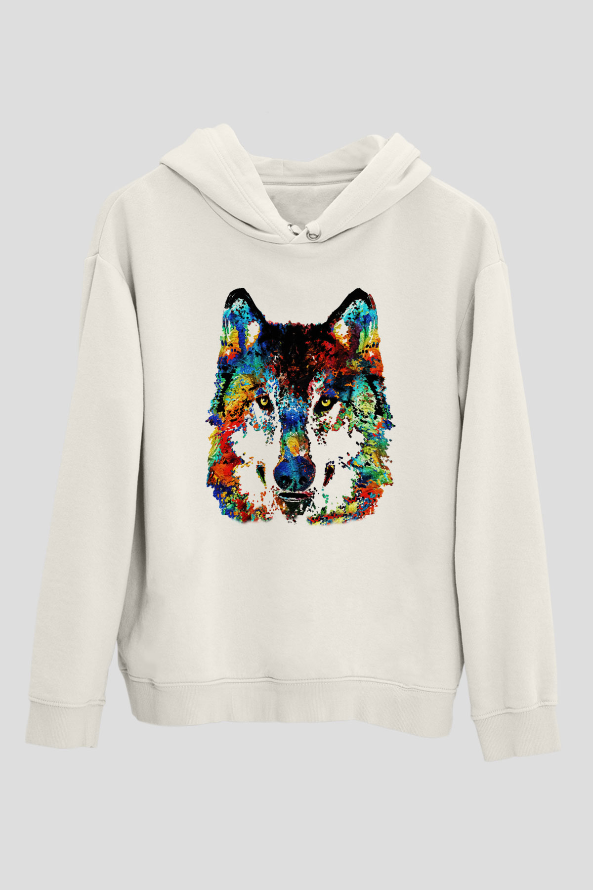 Köpek Beyaz Unisex Kapşonlu Sweatshirt