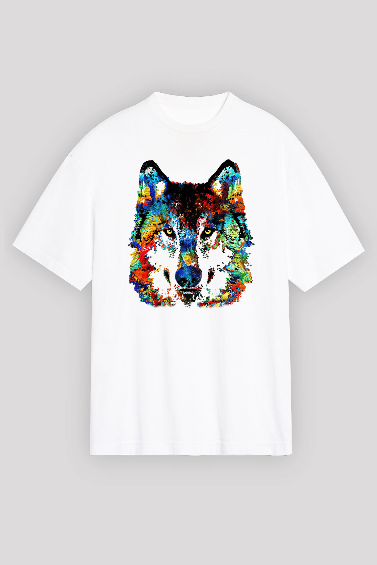 Köpek Beyaz Unisex Oversize Tişört T-Shirt