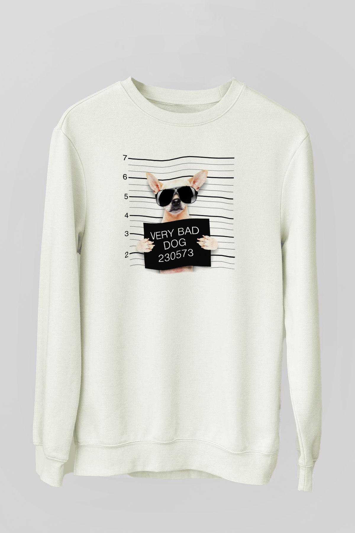 Köpek Beyaz Unisex Sweatshirt