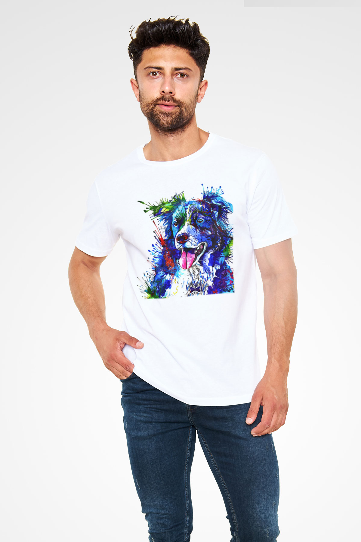 Köpek Beyaz Unisex Tişört T-Shirt - TişörtFabrikası