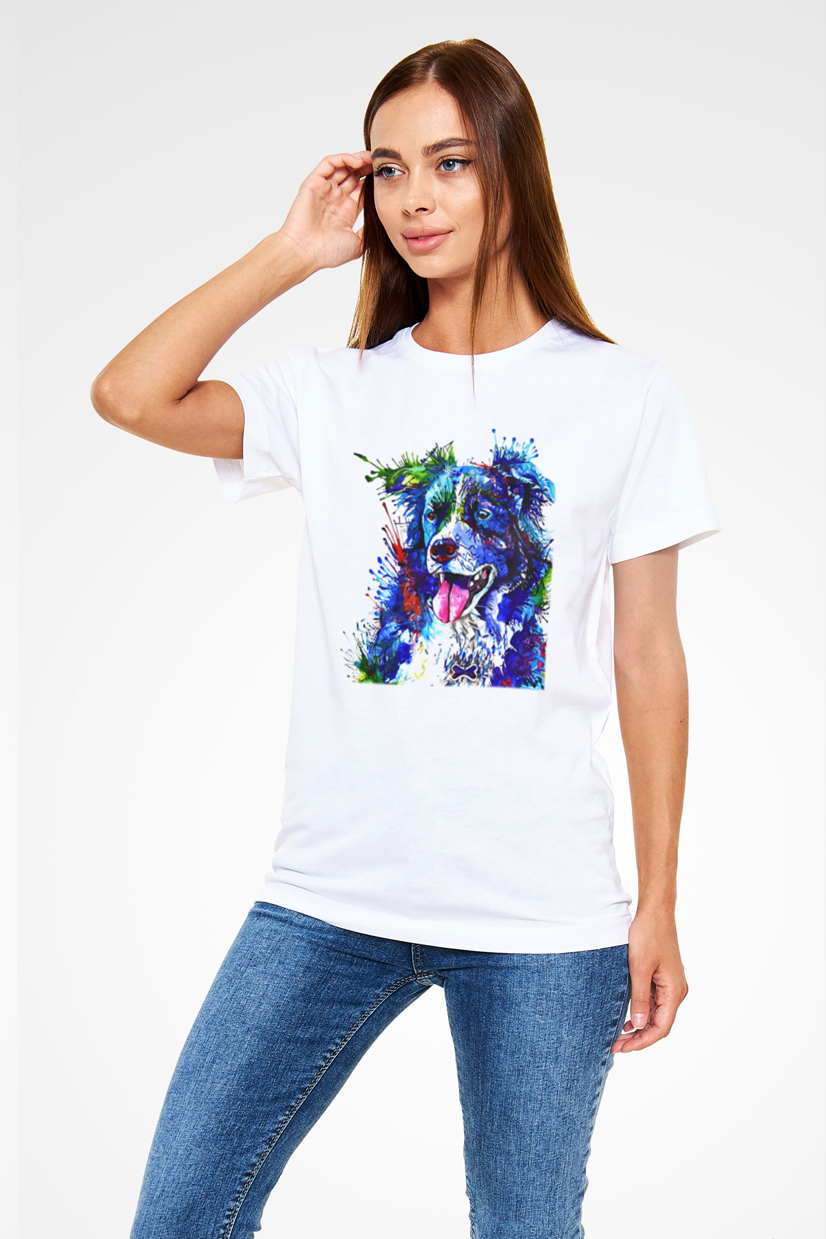 Köpek Beyaz Unisex Tişört T-Shirt - TişörtFabrikası