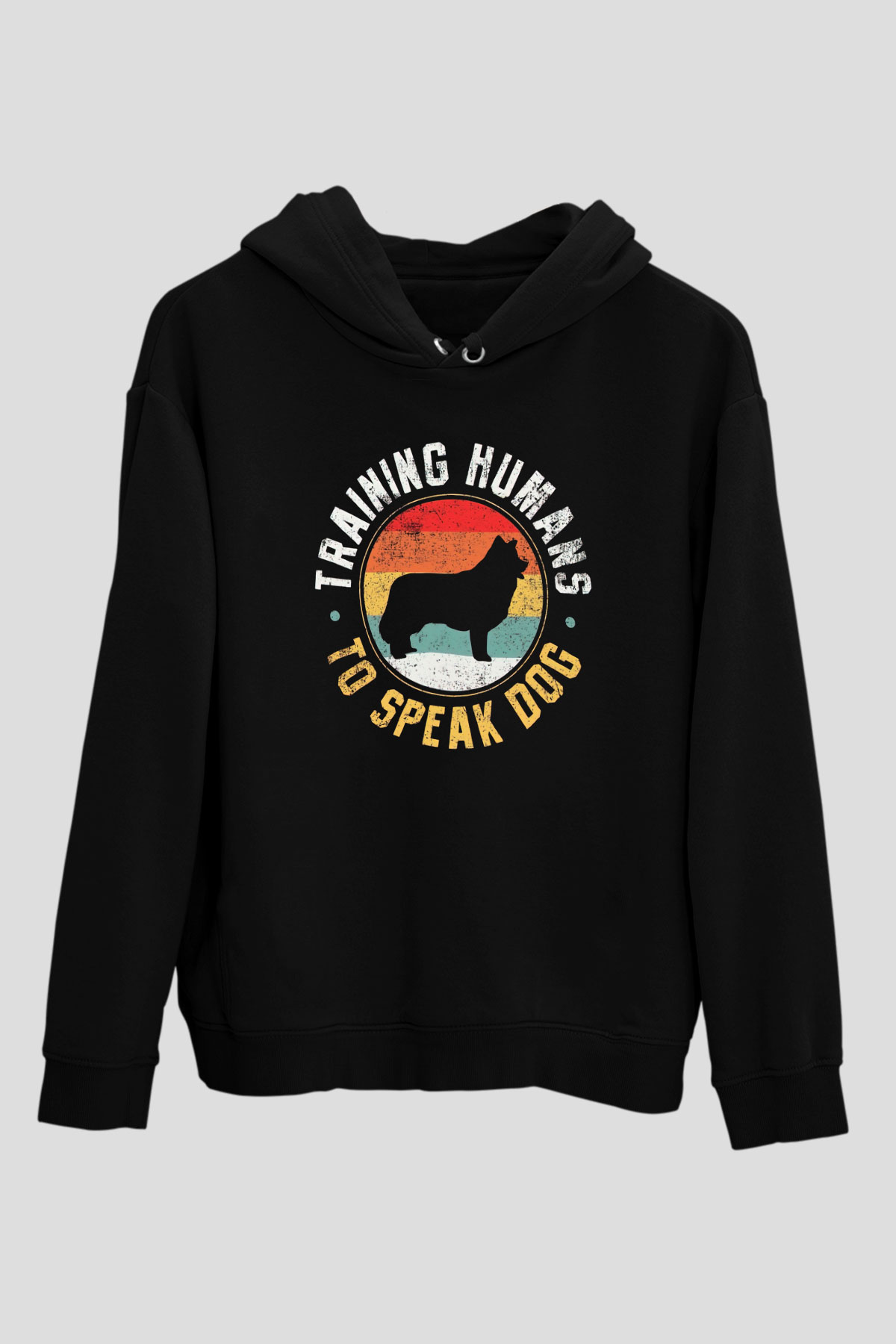 Köpek eğiticisi Siyah Unisex Kapüşonlu Sweatshirt
