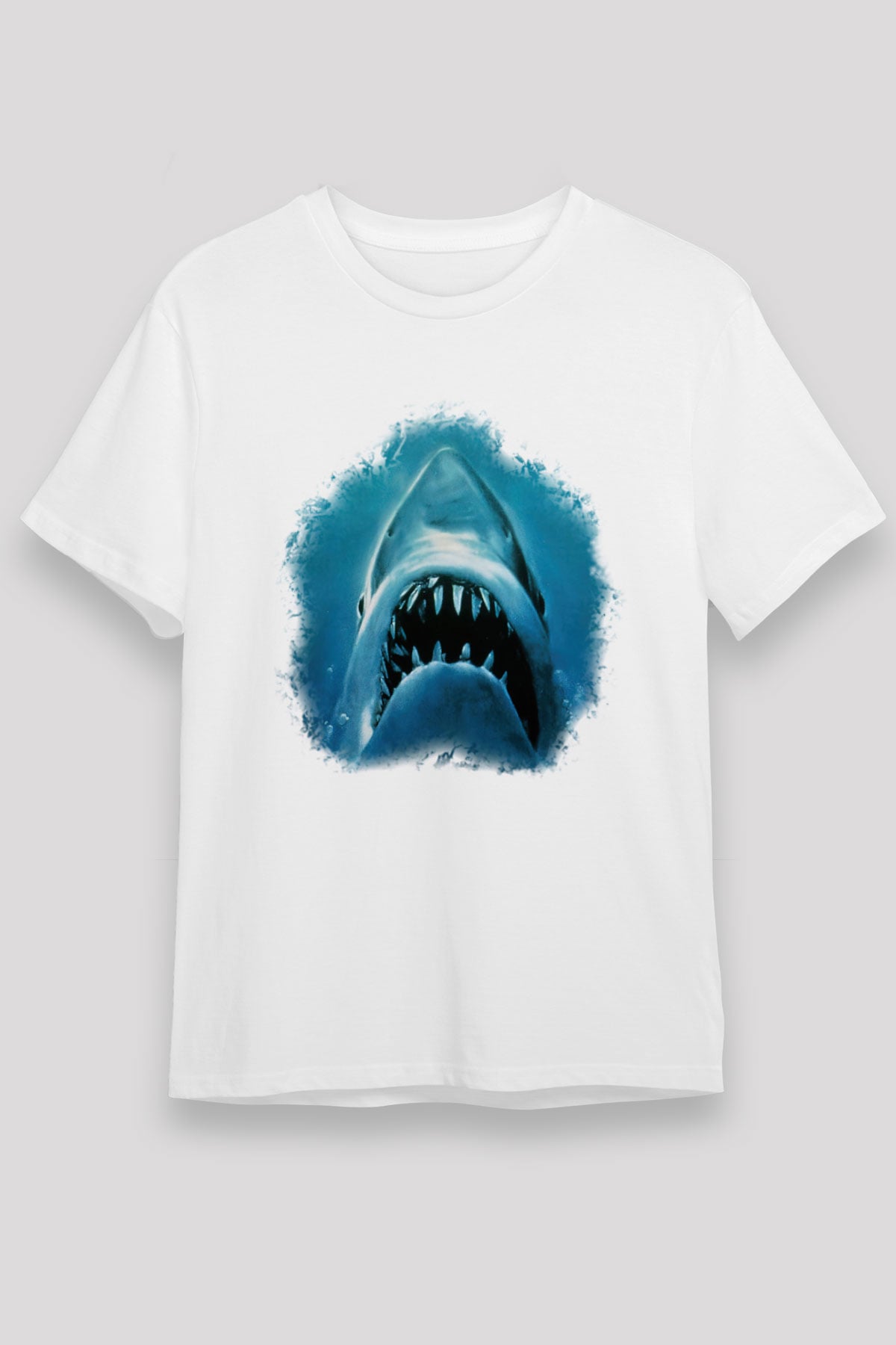 Köpekbalığı Beyaz Unisex Tişört T-Shirt - TişörtFabrikası