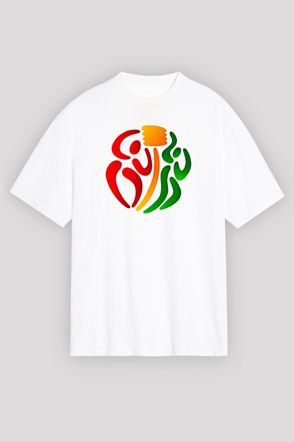 Korfbol Baskılı Unisex Beyaz Oversize Tişört - Tshirt