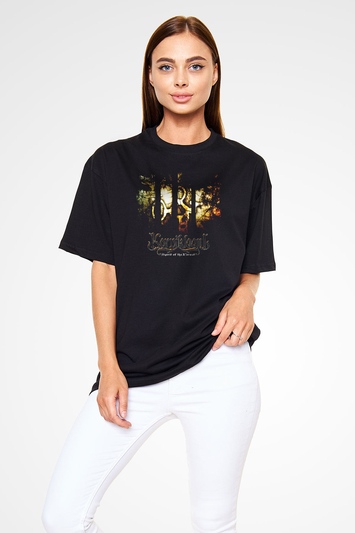 Korpiklaani Siyah Unisex Oversize Tişört T-Shirt