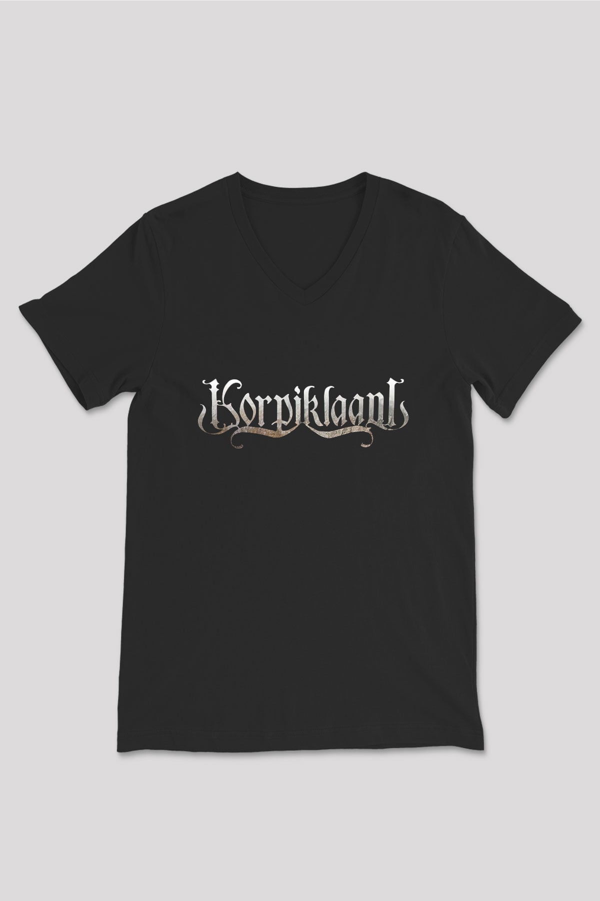 Korpiklaani Siyah Unisex V Yaka Tişört T-Shirt