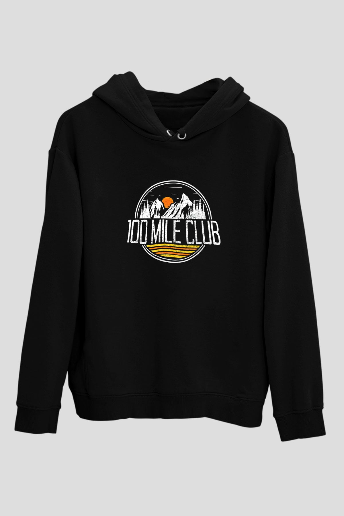 Koşu - Running Baskılı Unisex Siyah Hoodie