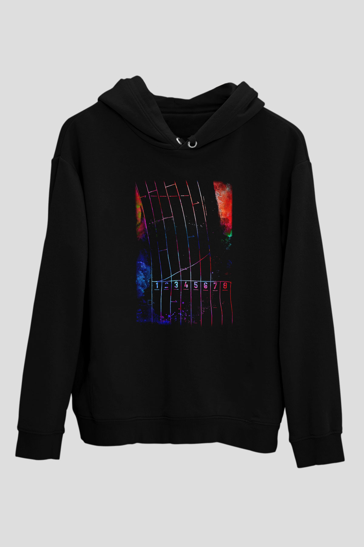 Koşu - Running Baskılı Unisex Siyah Hoodie