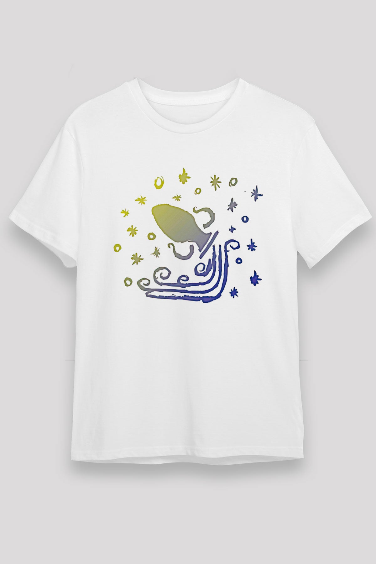 Kova Burcu Unisex Baskılı Beyaz Tişört - Tshirt