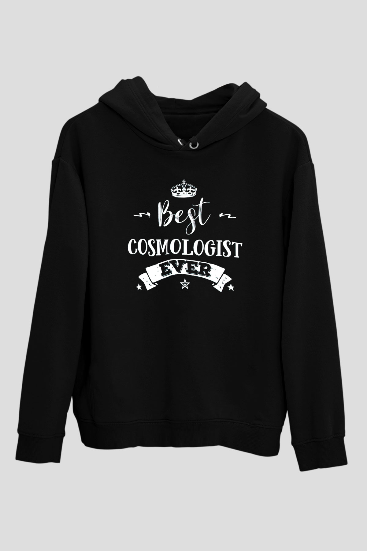 Kozmolog Siyah Unisex Kapüşonlu Sweatshirt