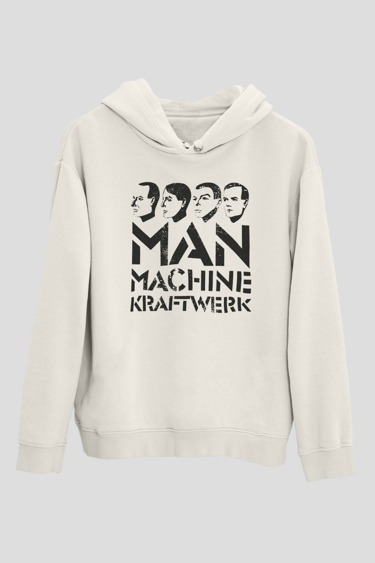 Kraftwerk Beyaz Unisex Kapüşonlu Sweatshirt