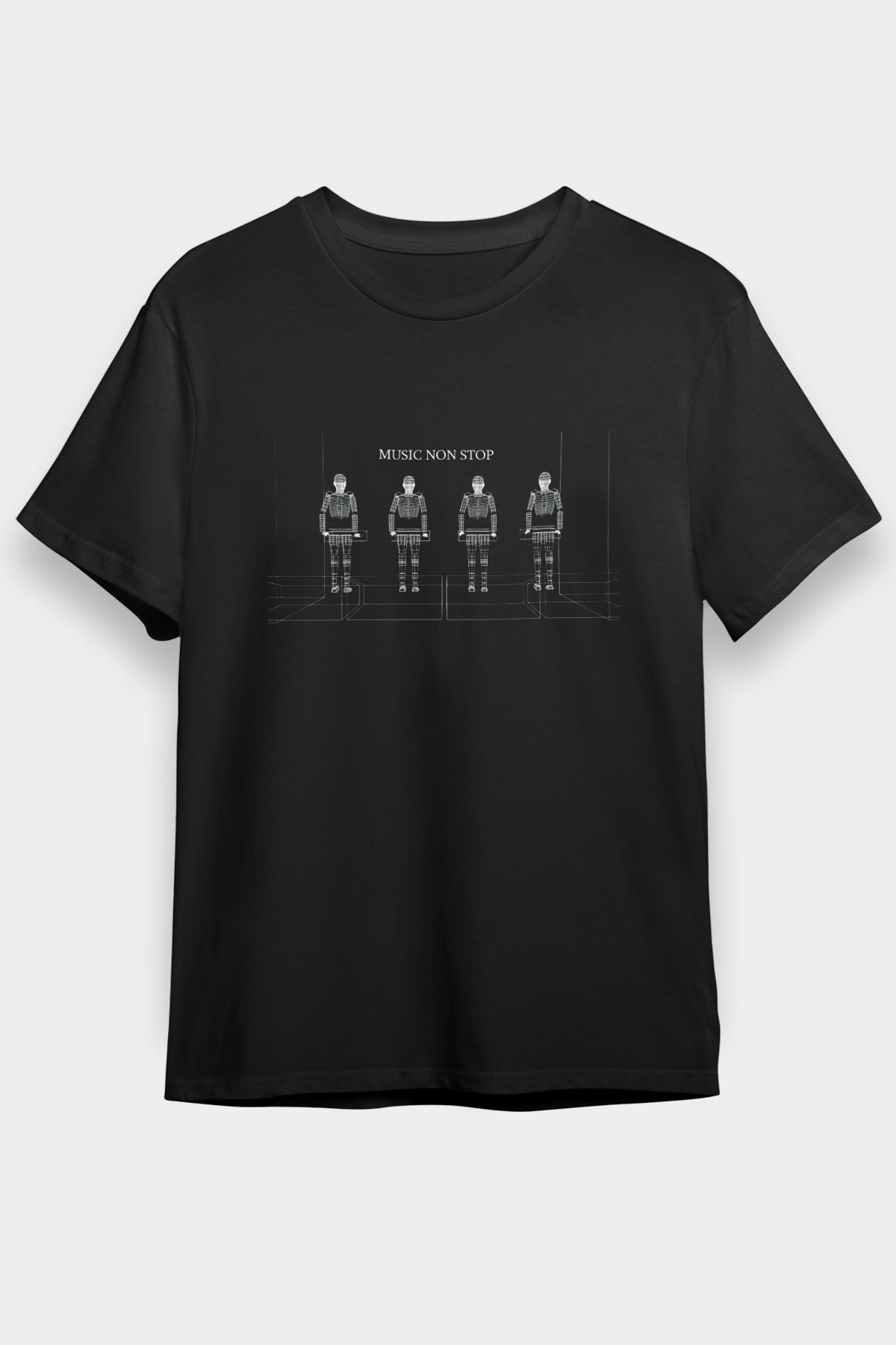 Kraftwerk Siyah Unisex Tişört T-Shirt - TişörtFabrikası