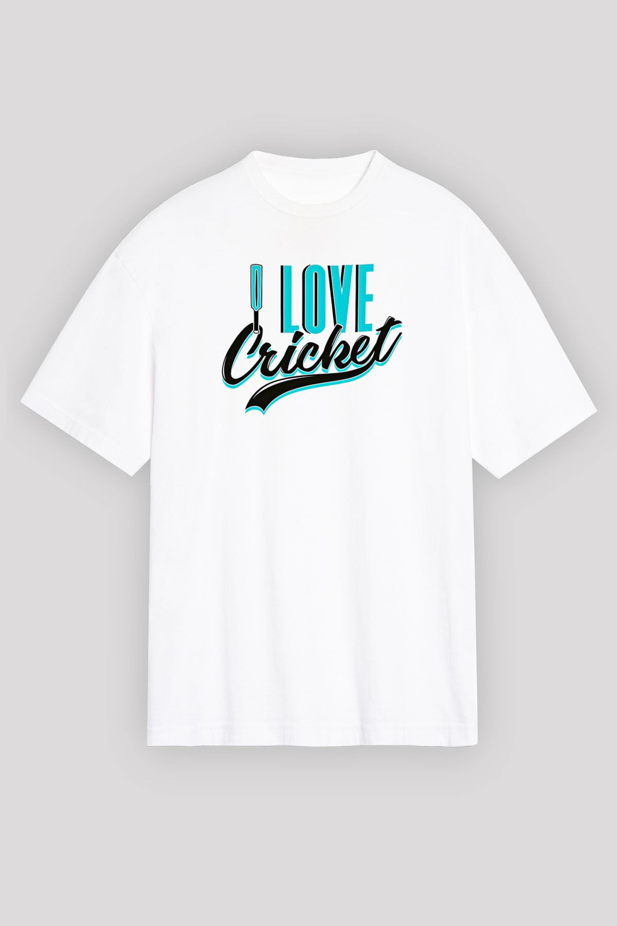 Kriket Baskılı Unisex Beyaz Oversize Tişört - Tshirt