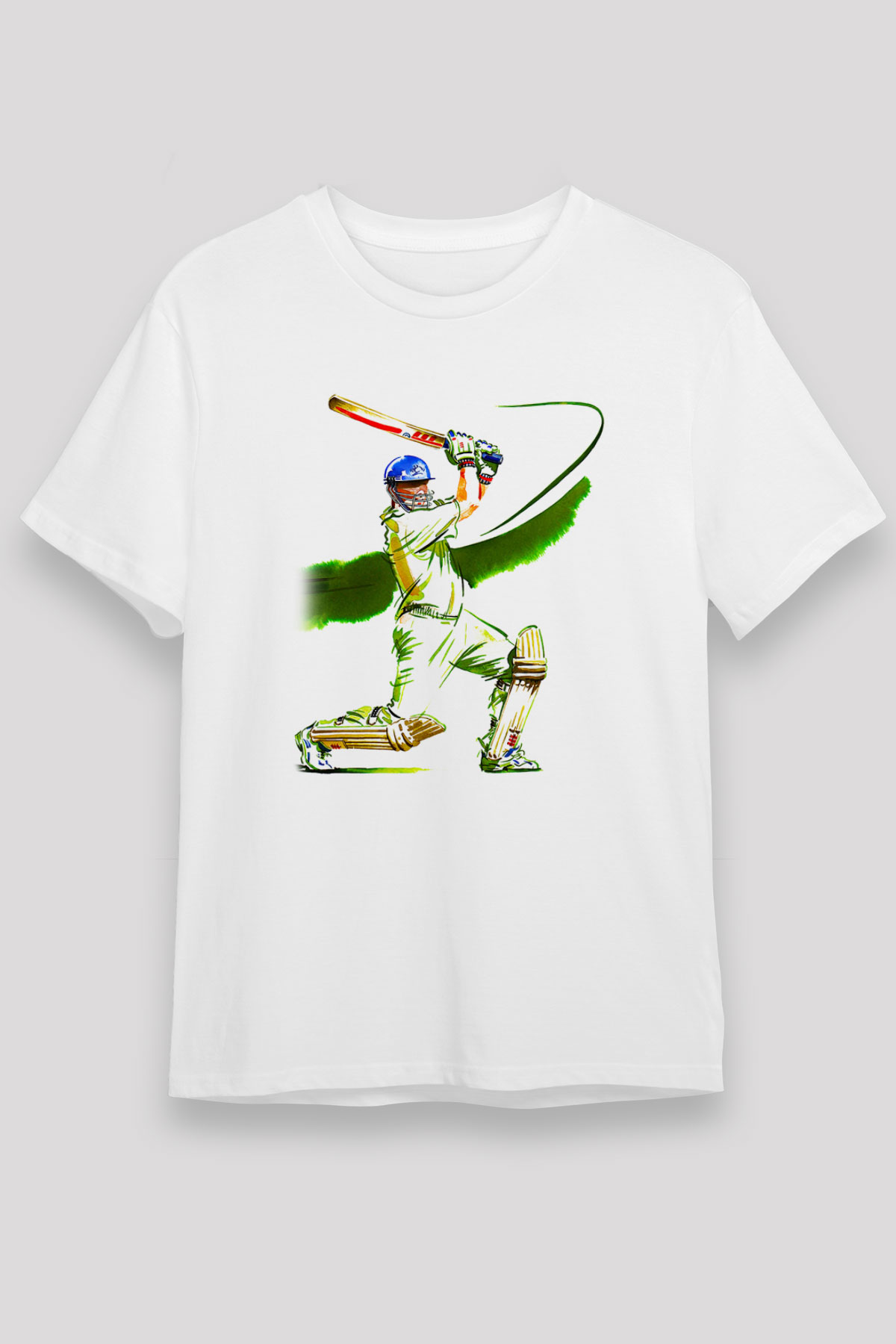 Kriket Baskılı Unisex Beyaz Tişört - Tshirt