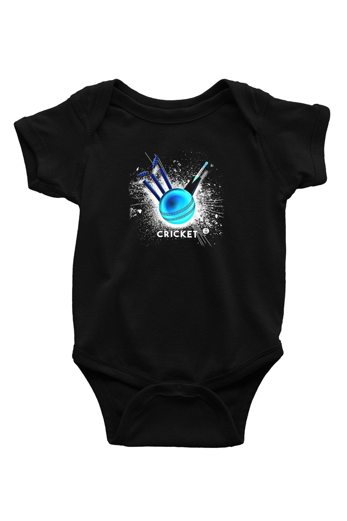 Kriket - Cricket Baskılı Unisex Siyah Bebek Body - Zıbın