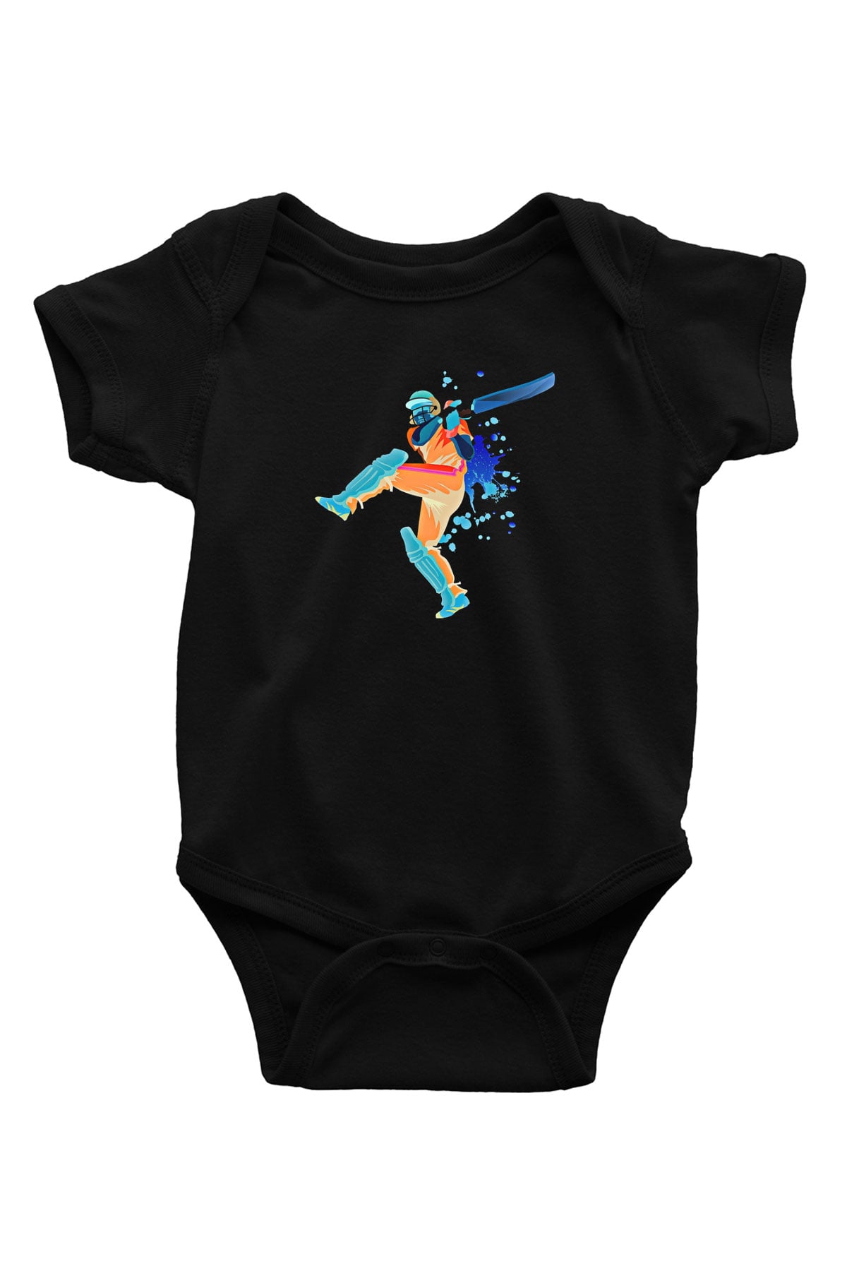 Kriket - Cricket Baskılı Unisex Siyah Bebek Body - Zıbın