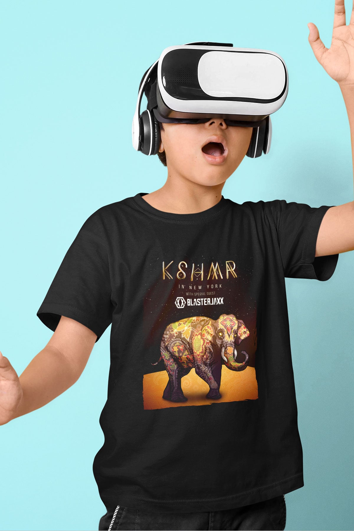 KSHMR Siyah Unisex Çocuk Tişört