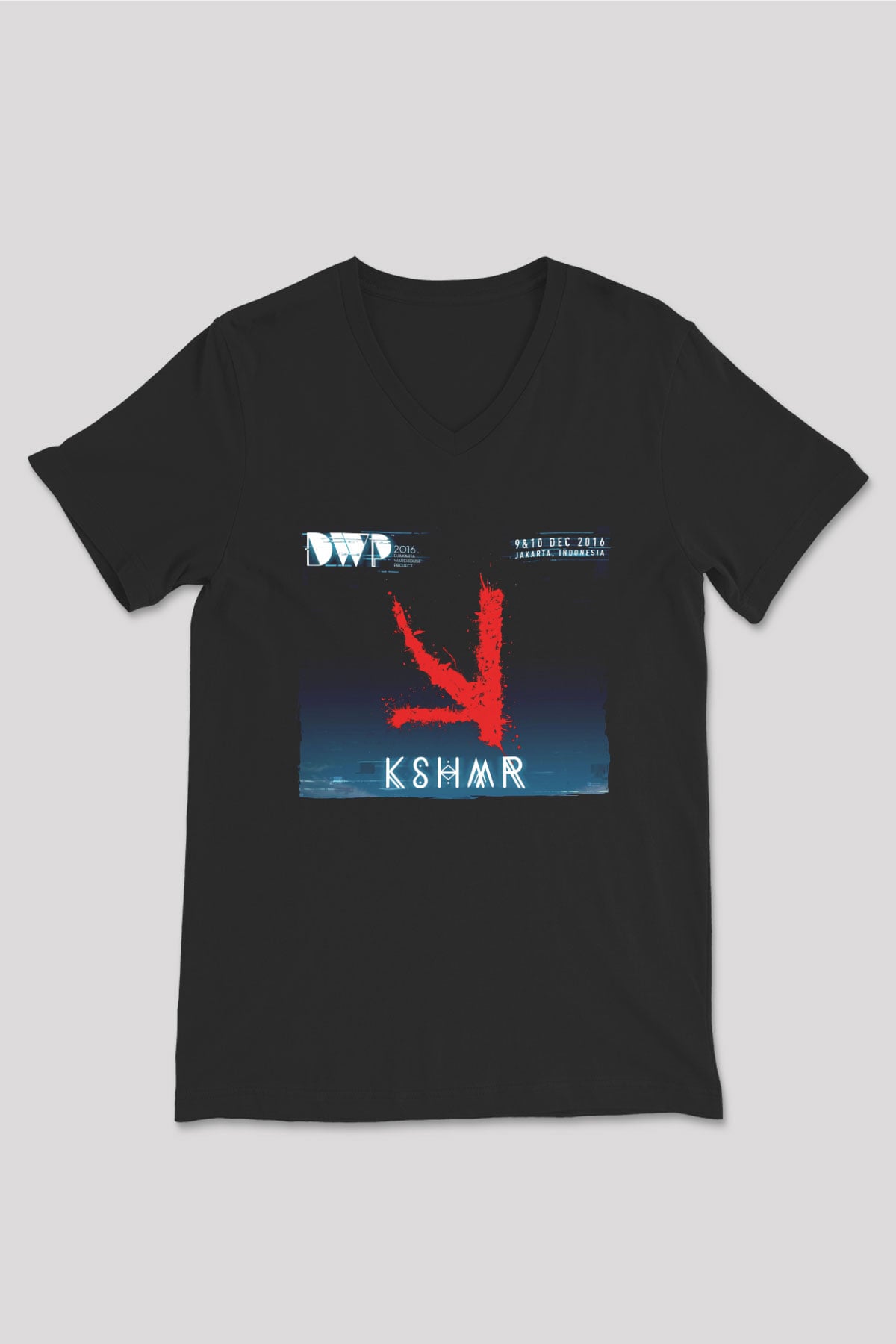 KSHMR Siyah Unisex V Yaka Tişört