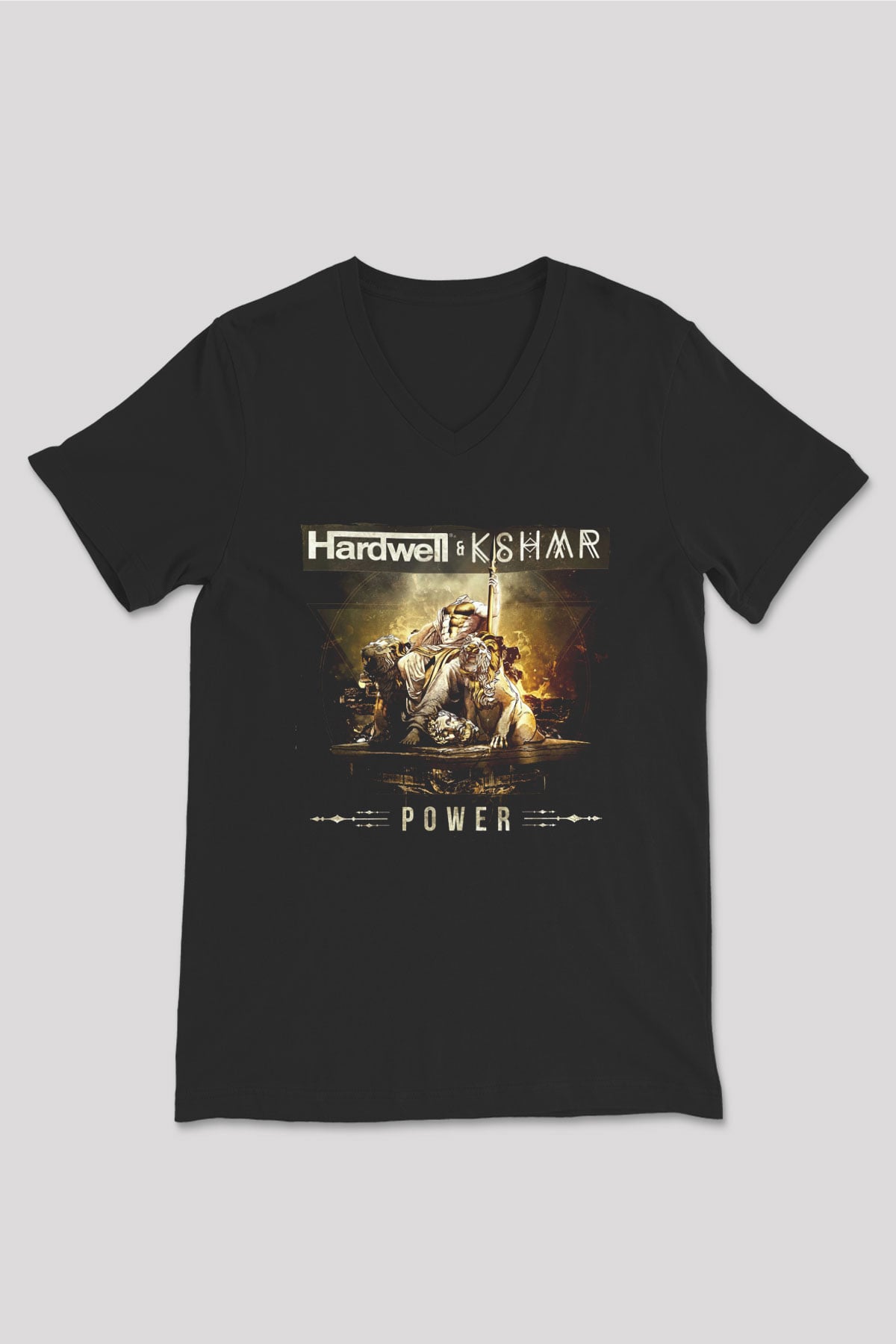 KSHMR Siyah Unisex V Yaka Tişört