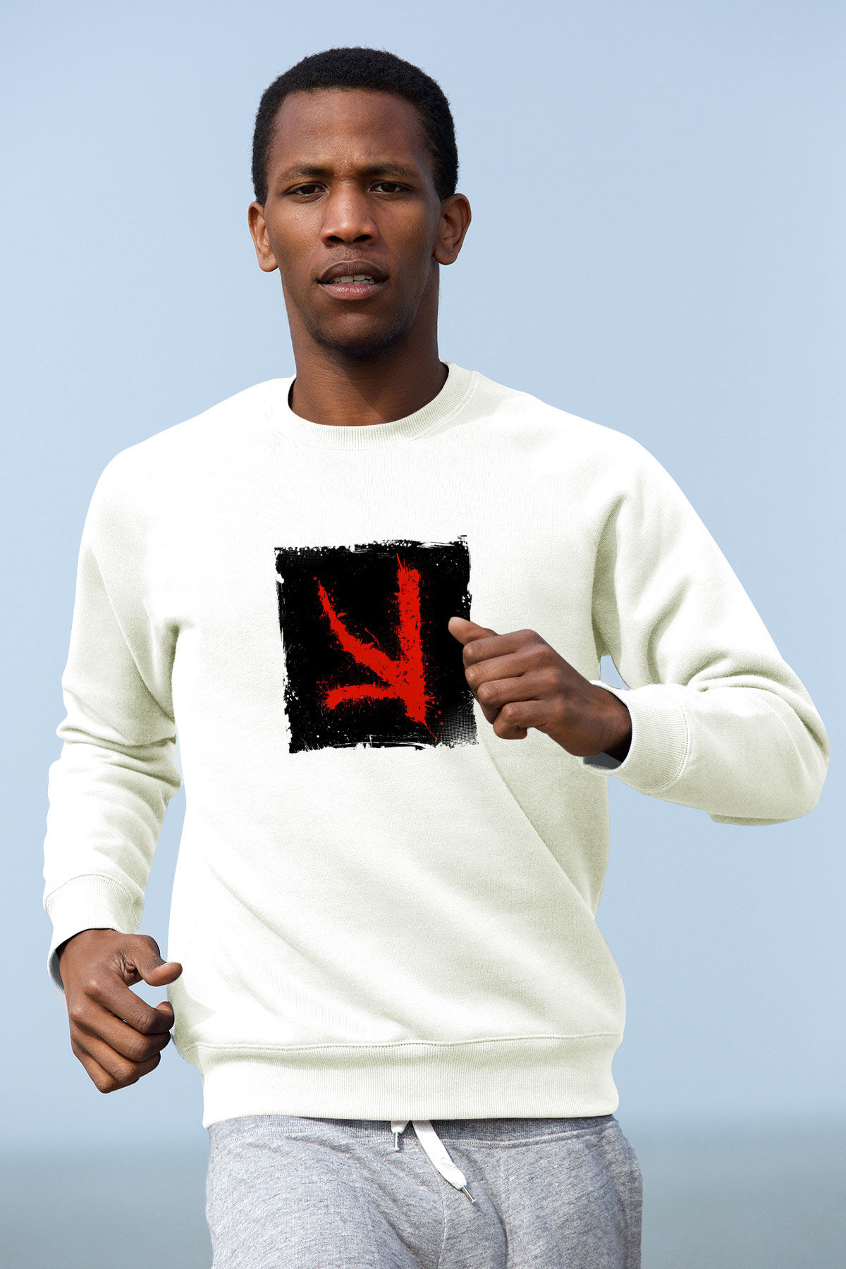 KSHMRBaskılı Beyaz Sweatshirt