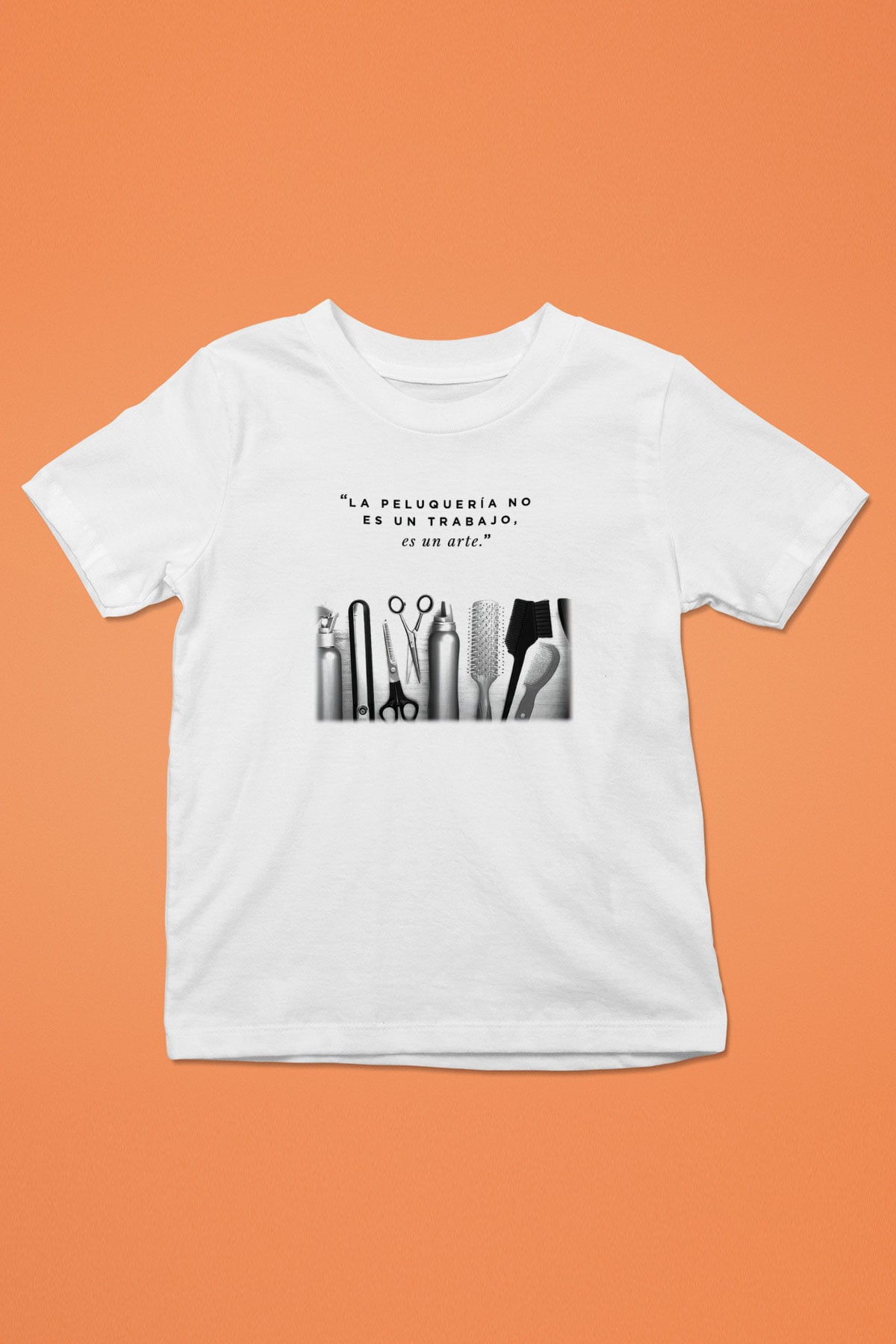 Kuaför Baskılı Beyaz Unisex Çocuk Tişört
