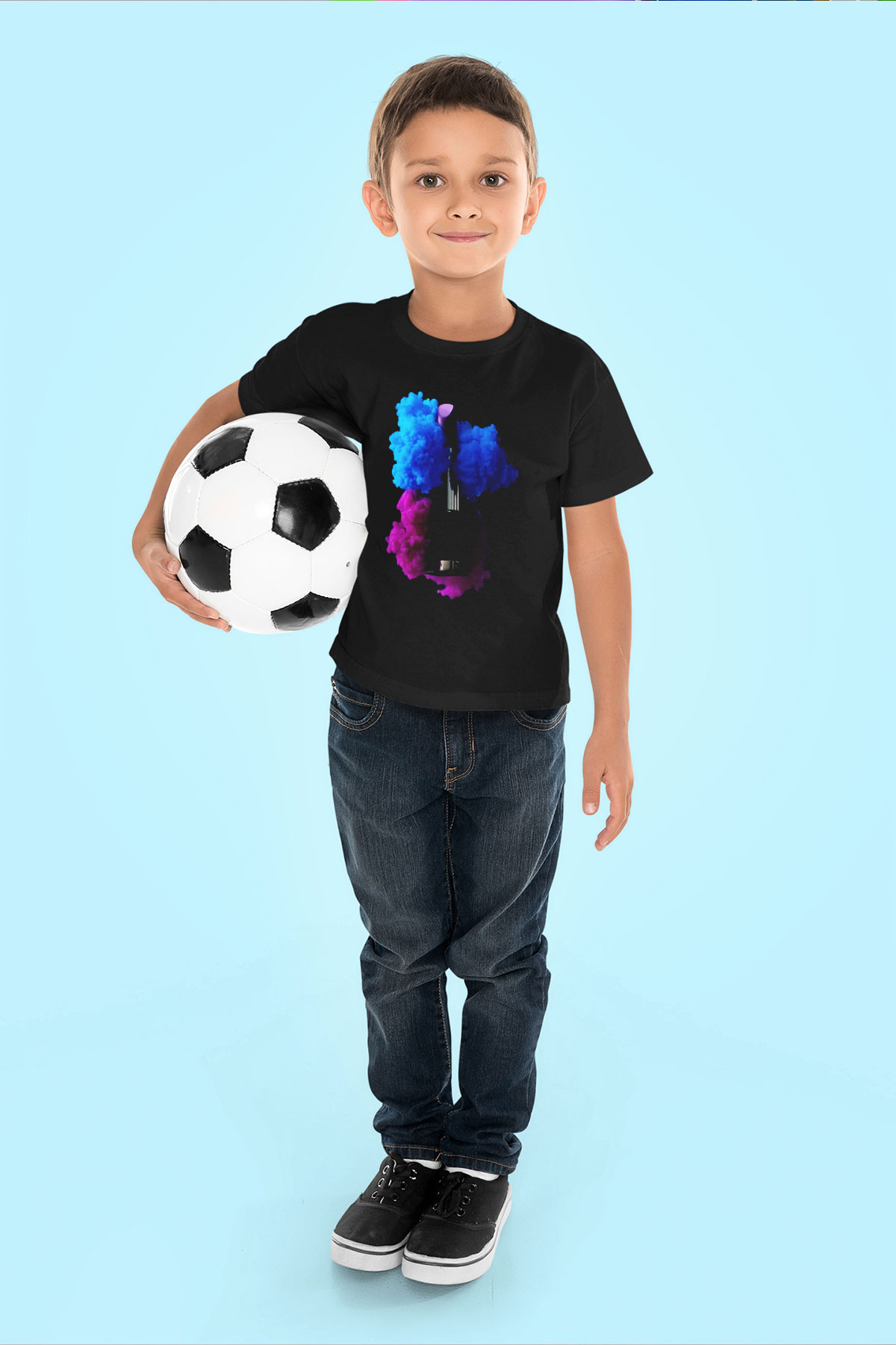 Kuaför Baskılı Siyah Unisex Çocuk Tişört