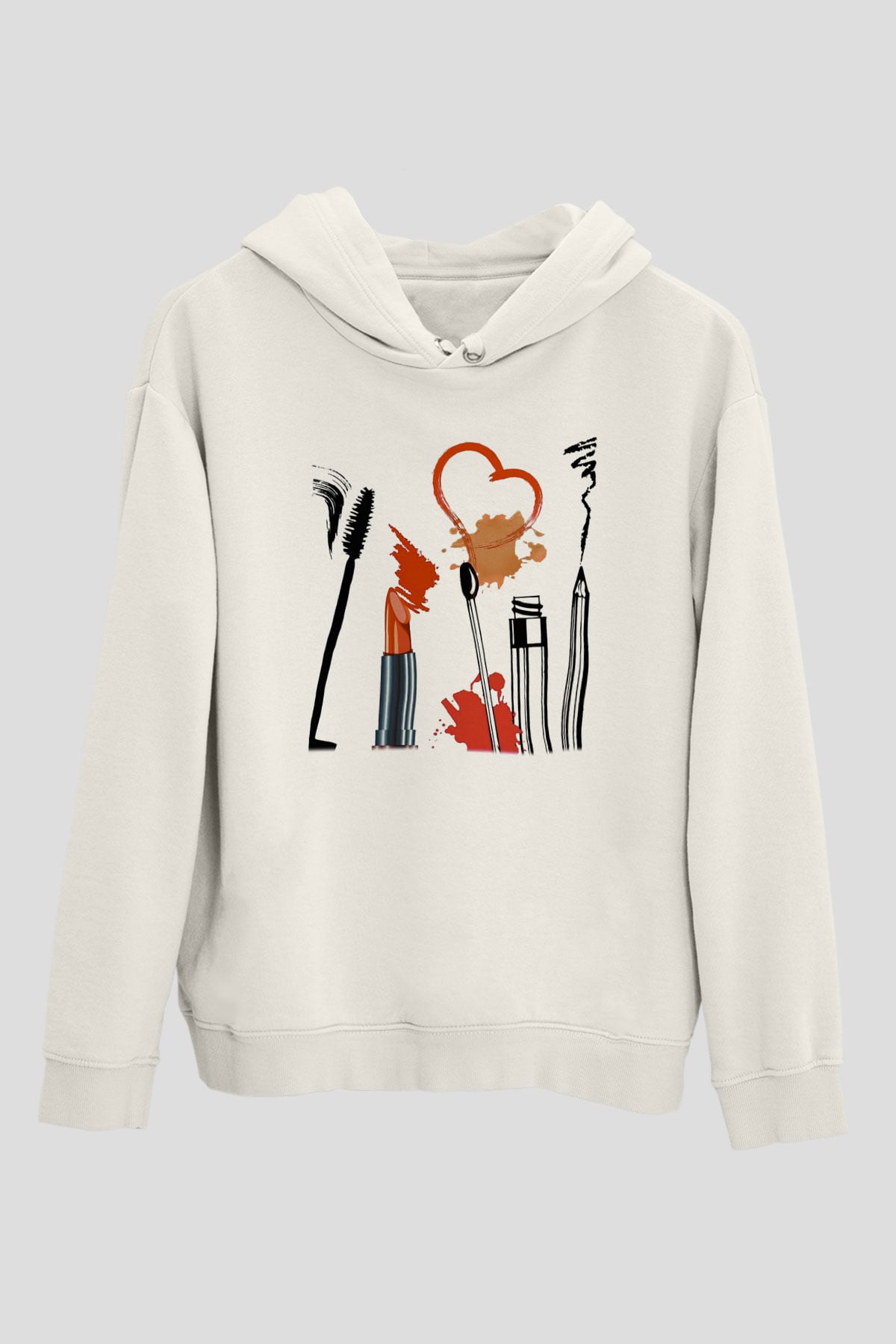 Kuaför Beyaz Unisex Kapşonlu Sweatshirt