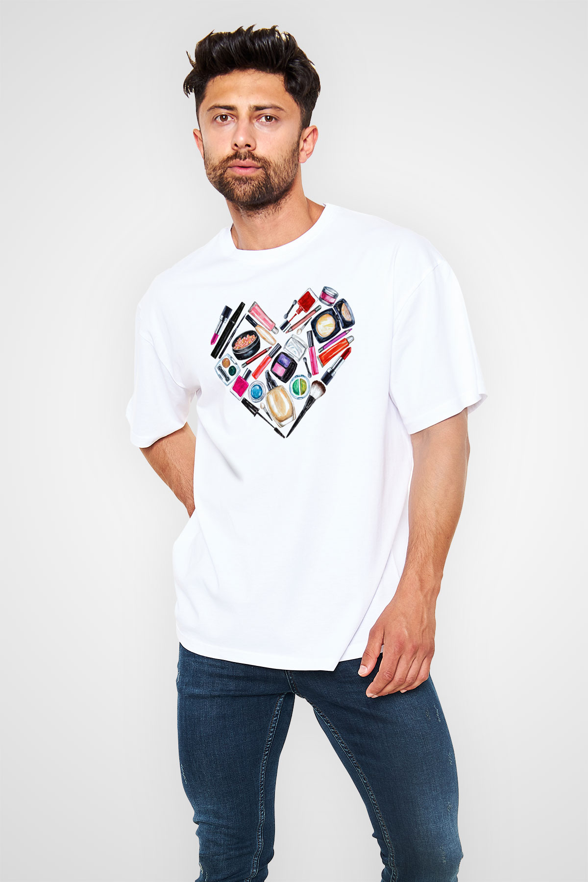 Kuaför Beyaz Unisex Oversize Tişört T-Shirt