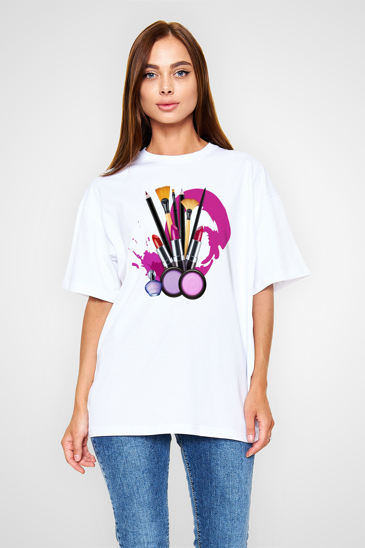 Kuaför Beyaz Unisex Oversize Tişört T-Shirt