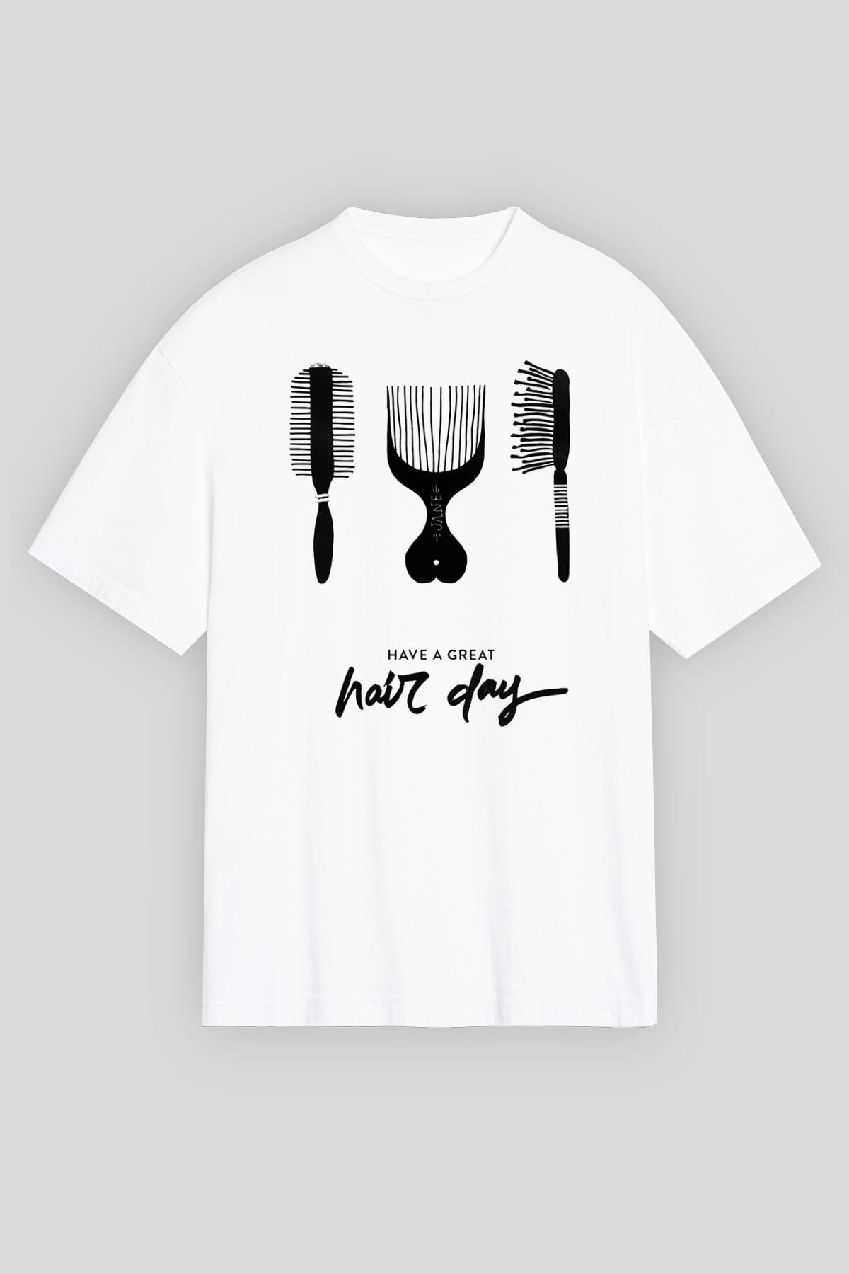 Kuaför Beyaz Unisex Oversize Tişört T-Shirt