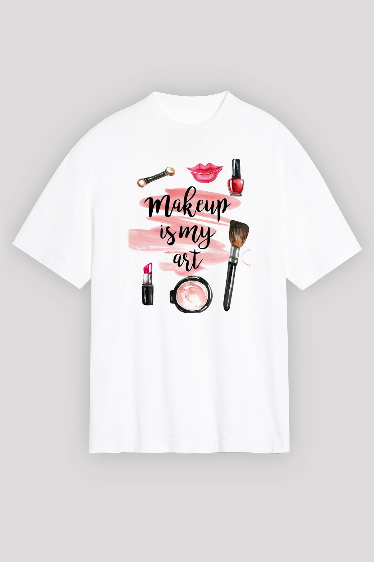 Kuaför Beyaz Unisex Oversize Tişört T-Shirt