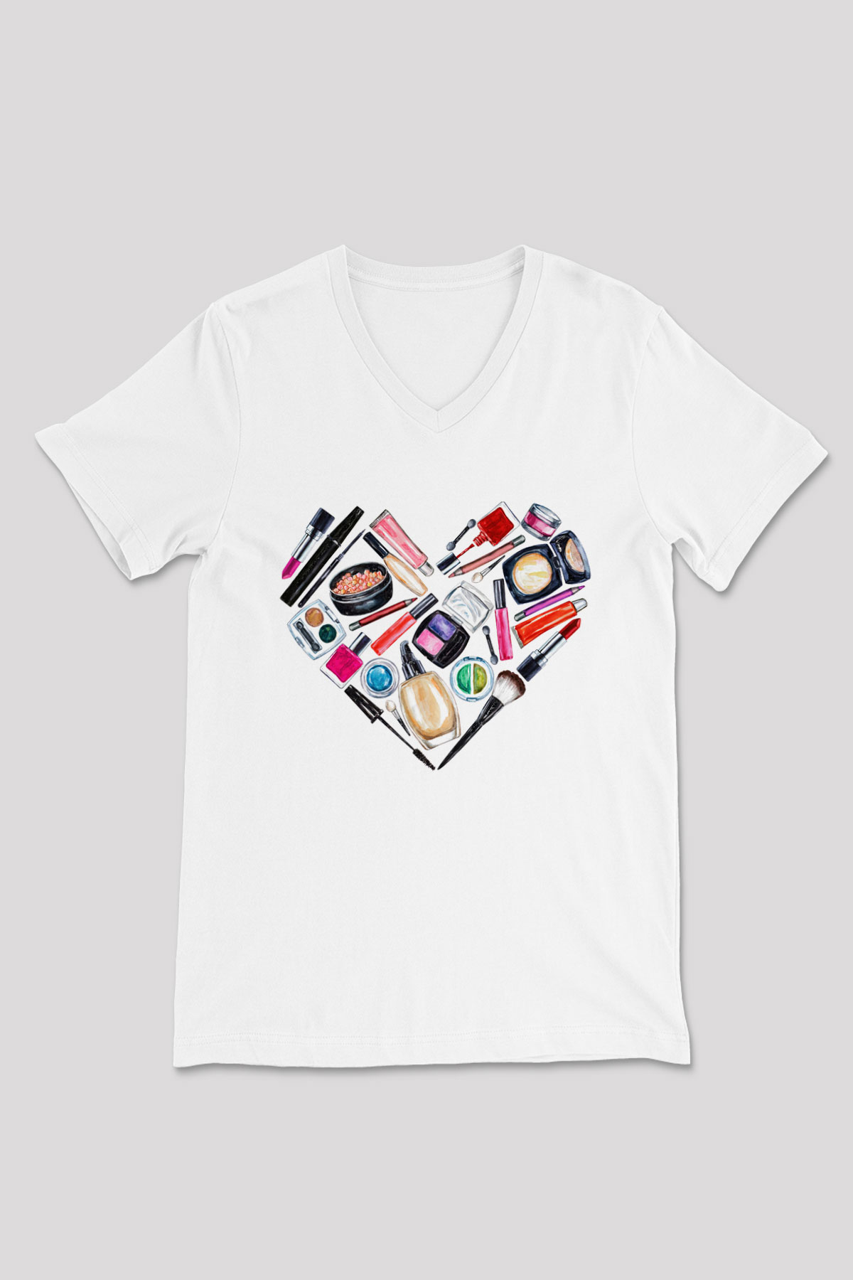 Kuaför Beyaz Unisex V Yaka Tişört T-Shirt