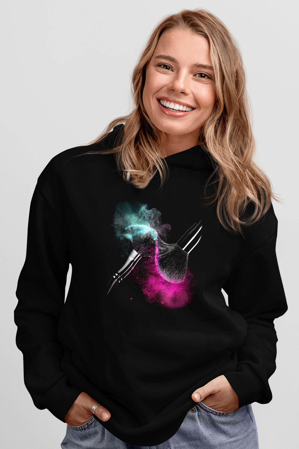 Kuaför Siyah Unisex Kapşonlu Sweatshirt
