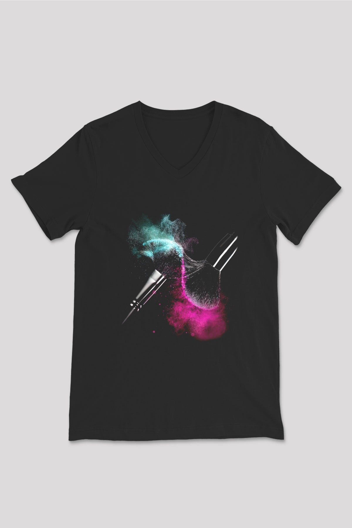 Kuaför Siyah Unisex V Yaka Tişört T-Shirt