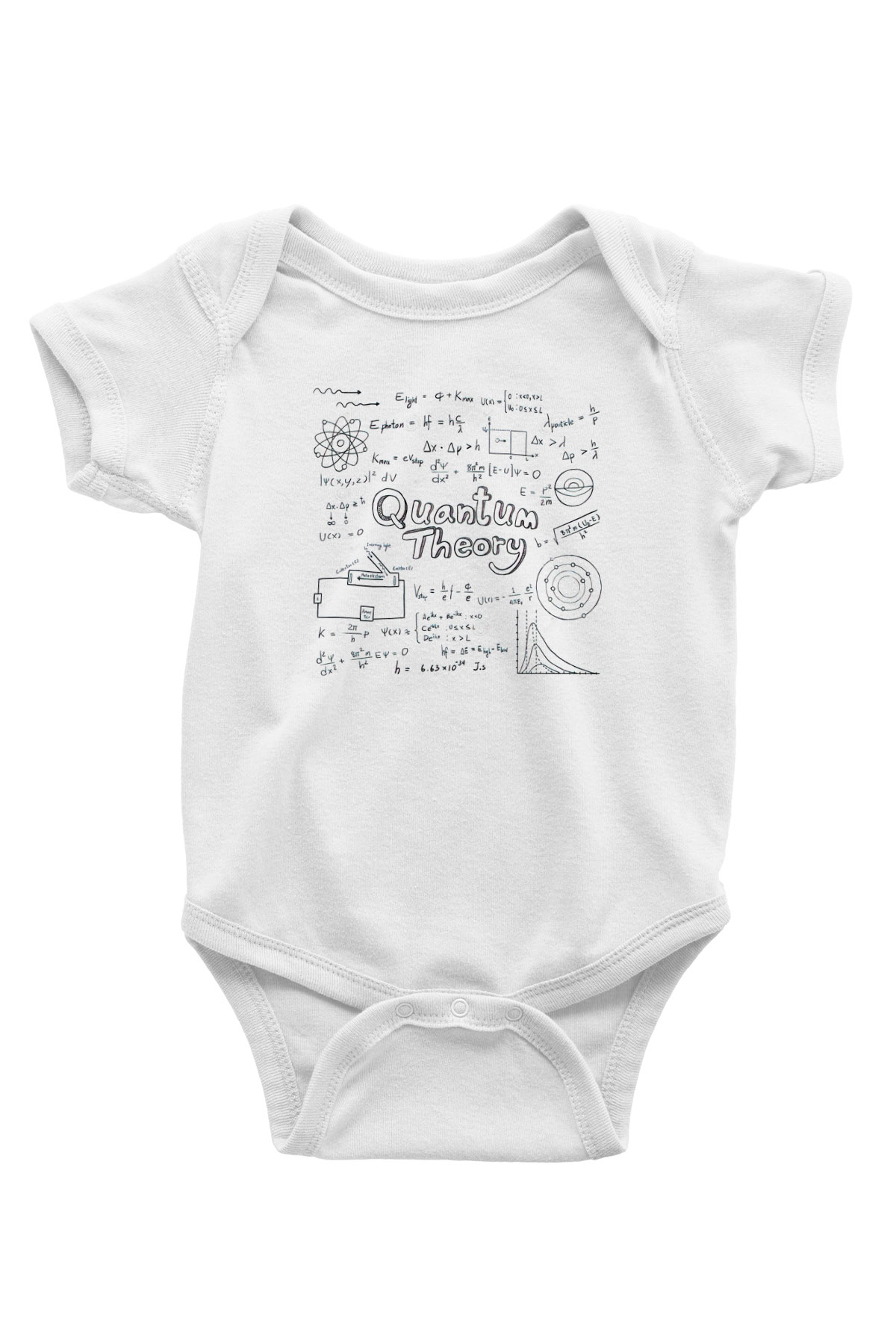Kuantum Teorisi Enerji Formülleri Baskılı Unisex Beyaz Bebek Body - Zıbın
