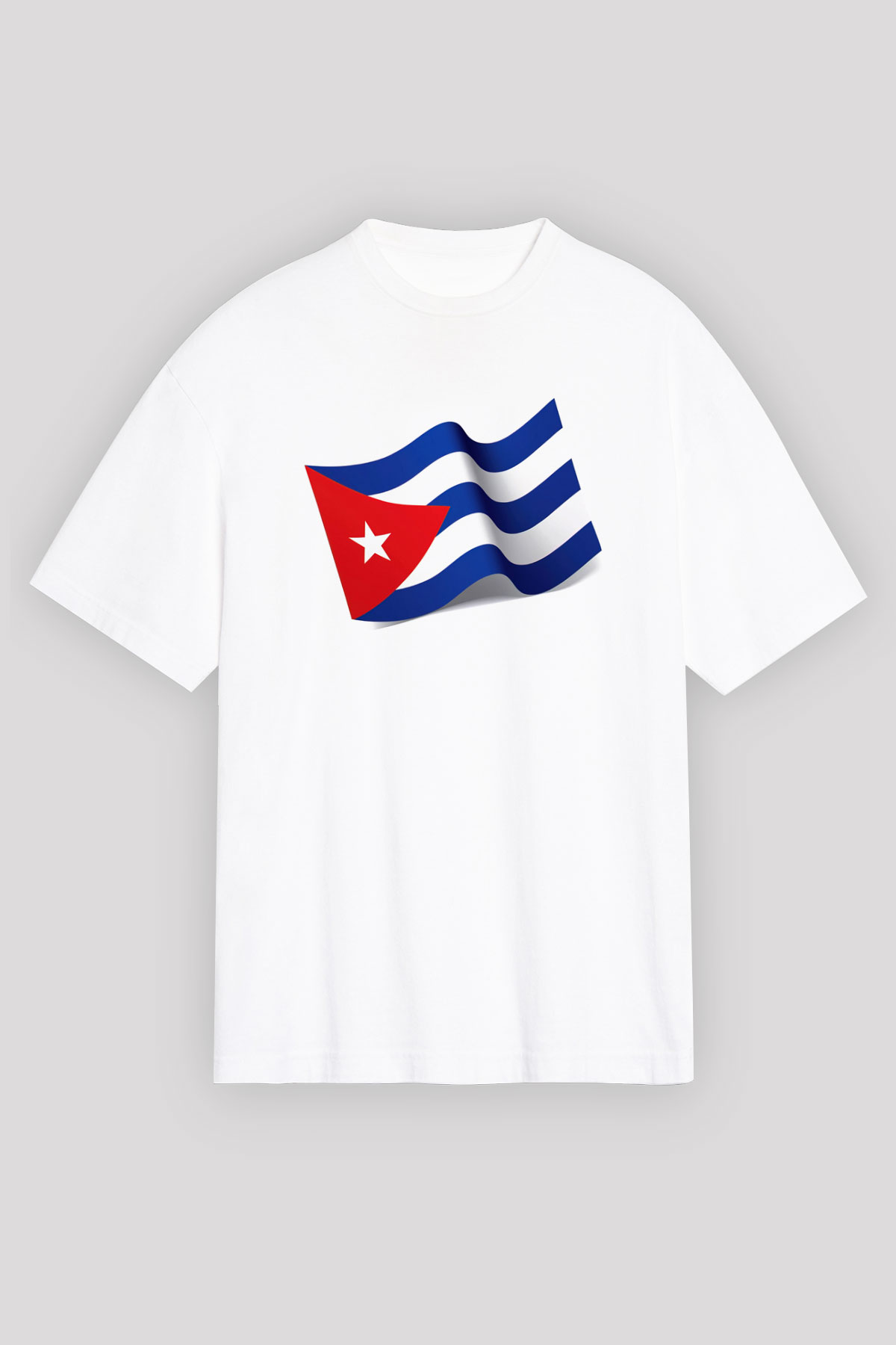 Küba Beyaz Unisex Oversize Tişört T-Shirt