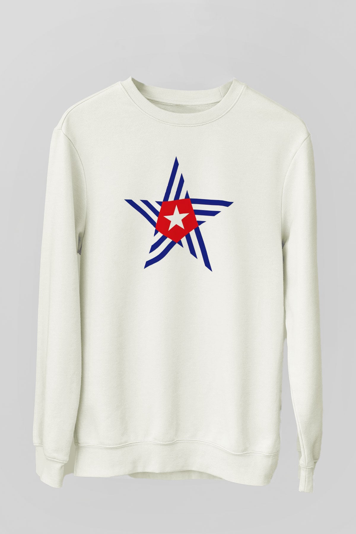 Küba Beyaz Unisex Sweatshirt