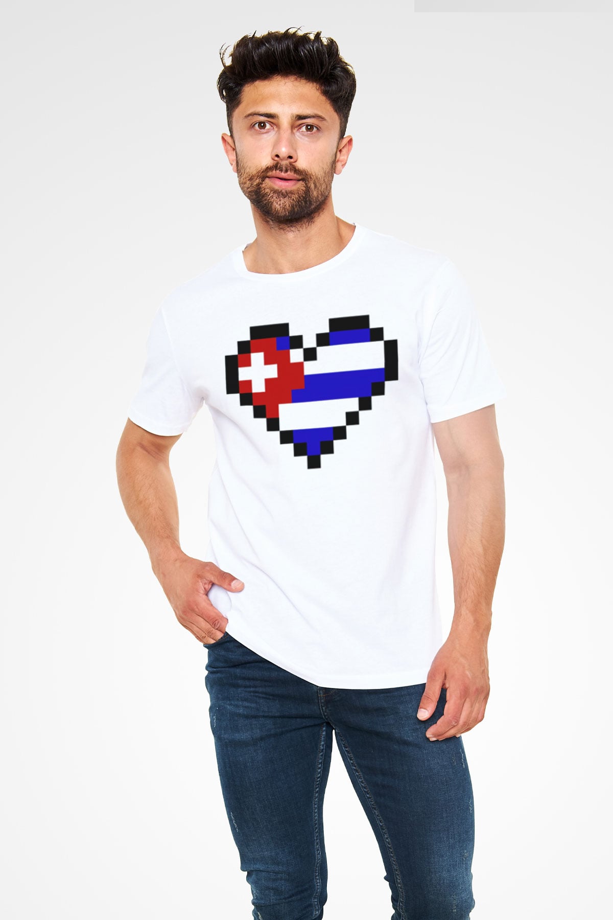 Küba Beyaz Unisex Tişört T-Shirt - TişörtFabrikası