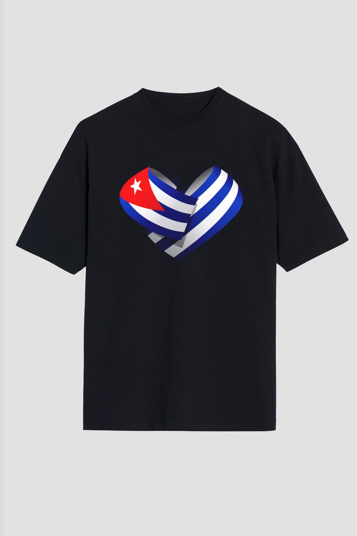 Küba Siyah Unisex Oversize Tişört T-Shirt