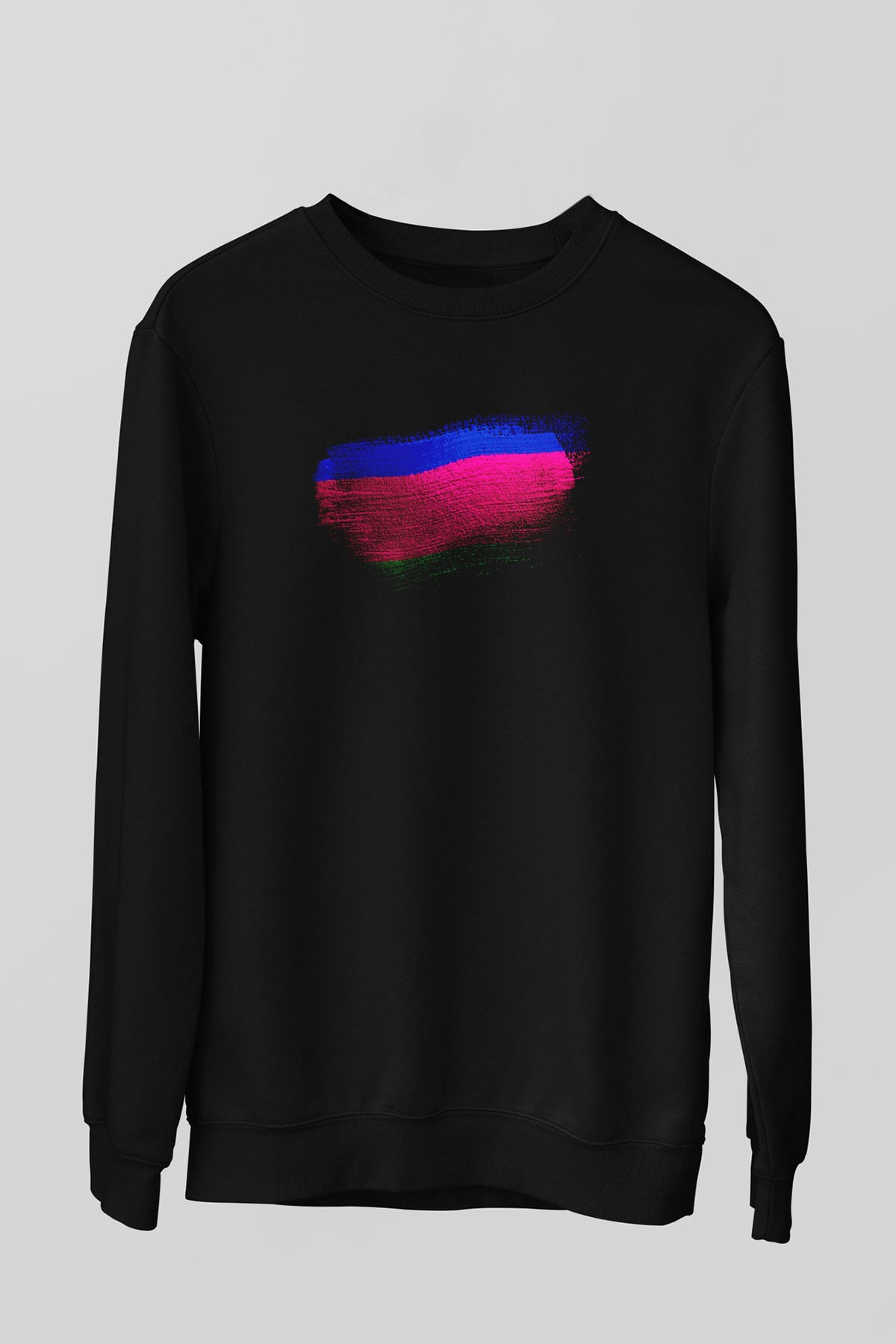 Kuban Halk Cumhuriyeti Bayrağı Baskılı Unisex Siyah Sweatshirt