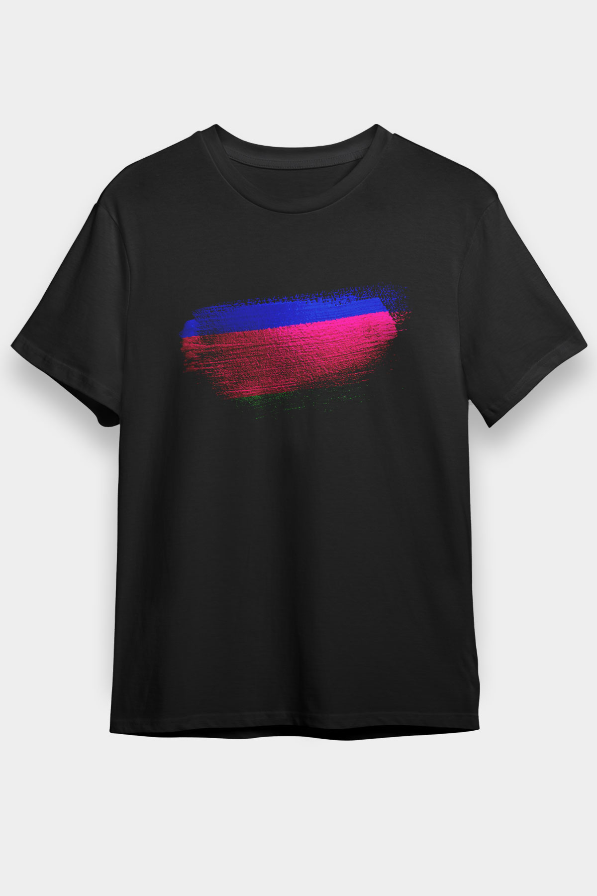 Kuban Halk Cumhuriyeti Bayrağı Baskılı Unisex Siyah Tişört