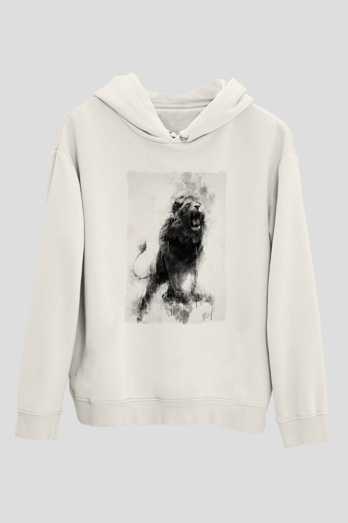 Kükreyen AslanBeyaz  Unisex Hoodie