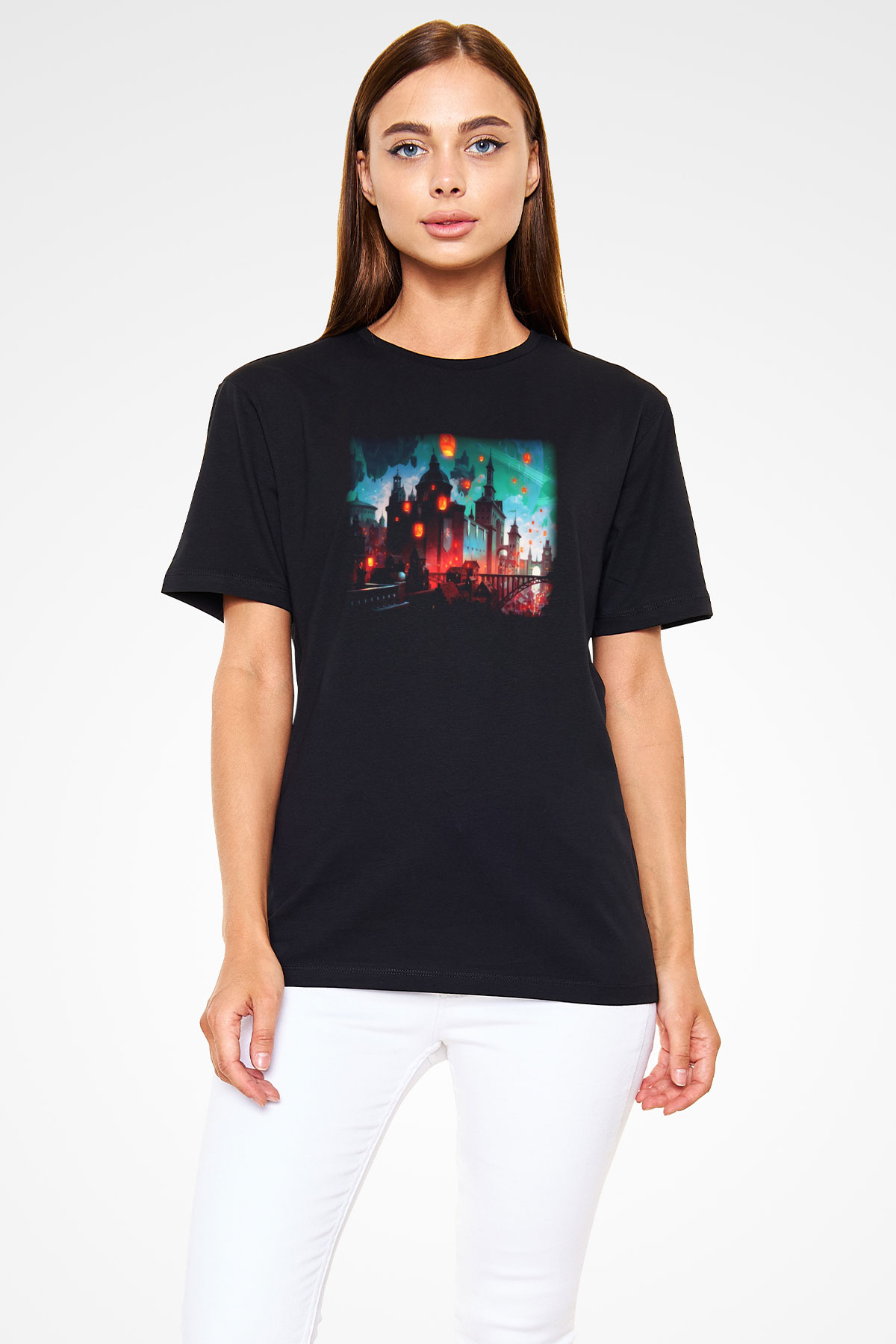 Kule Köprüsü Siyah Unisex Tişört T-Shirt - TişörtFabrikası
