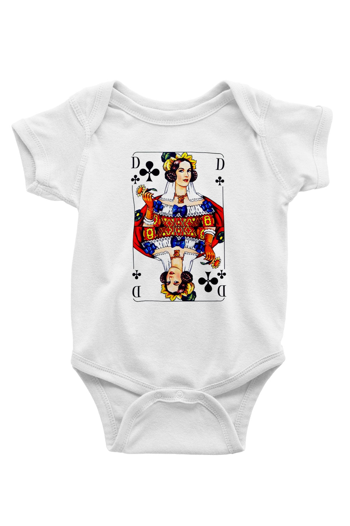 Kumarbaz Baskılı Beyaz Unisex Bebek Body - Zıbın